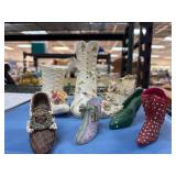 Six Decorative Ceramic Shoes