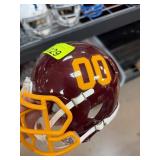 Maroon Football Helmet Miniature with Yellow Facem