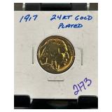 1917 Gold-Plated Buffalo Nickel in Holder