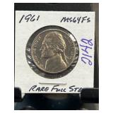1961 Jefferson Nickel MS64FS Rare Full Steps