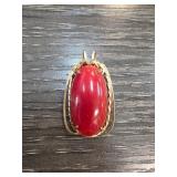 Gold-Fill Pendant with Red Stone