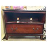 Wooden Media Console With Drawer and Open Shelf