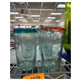 Six Handblown Glass Tumblers