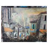 Oil Painting of Parisï¿½ Sacre-Coeur Scene Montmartr