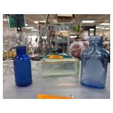 Three Vintage Glass Medicine Bottles