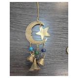 Metal Hanging Ornament with Moon, Star, and Bells