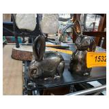 Two Polished Rabbit Figurines