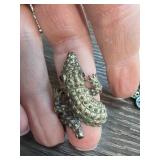 Silver-Tone Crocodile Statement Ring