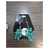 Sterling Silver Earrings With Turquoise Beads