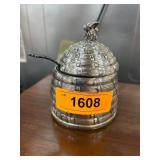 Beehive-Shaped Silver-Plated Condiment Jar