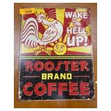 Rooster Brand Coffee Metal Tin Sign