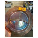 Iridescent Amber Glass Divided Plate