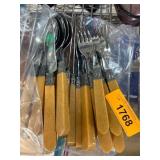 Sabatier Flatware Set with Amber Colored Handles