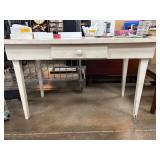 White Wooden Table With Single Drawer