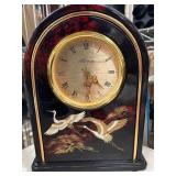 Charmant Decorative Mantel Clock with Crane Motif