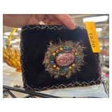 Velvet Beaded Evening Purse With Embellishments