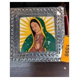 Decorative Metal Frame With Virgin Mary Image