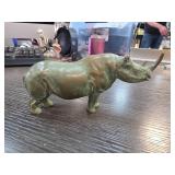 Patinated Spelter Rhinoceros Figurine