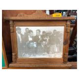 Framed Sepia-Tone Photograph in Wooden Frame