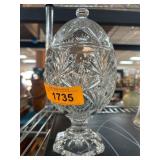 Lidded Cut Glass Compote on Pedestal Base