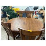 Wood Dining Table with Four Chairs