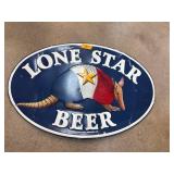 Lone Star Beer Oval Metal Sign