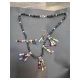 Glass Bead Necklace and Earring Set