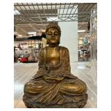 Bronze-Tone Buddha Figurine in Meditation Pose