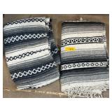 Blue and Gray Woven Blankets