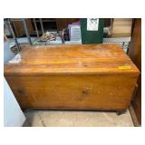 Wooden Storage Chest With Hinged Lid