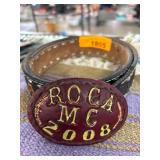 Leather Belt with Custom ROCA MC 2008 Buckle
