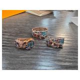 Rose Gold-Tone Jewelry Set with Purple and Blue St