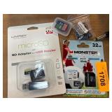 MicroSD Cards with Adapters and Reader