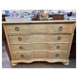 Cream-Colored Wooden Dresser With Four Drawers