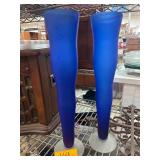 Blue Frosted Glass Vase-like Sculptures