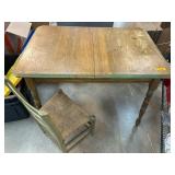 Wooden Table with Ladder-Back Chair Set
