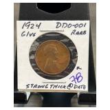 1924 DDO-001 Rare Lincoln Wheat Cent