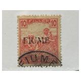 Hungarian 10 Filler Stamp with Fiume Overprint