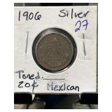 1906 Mexican 20 Centavos Coin