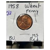 1958 Wheat Penny in BU Condition