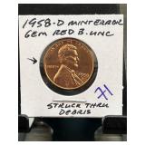 1958-D Lincoln Cent With Mint Error