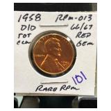 1958-D/D Lincoln Cent With RPM-013 Attribution