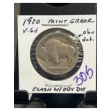 1920 Mint Error Buffalo Nickel