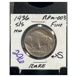 1936-S/S RPM-003 Buffalo Nickel Coin
