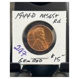 1944-D Lincoln Cent MS65+ Red