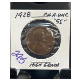 1928 US Lincoln Wheat Cent CH.A.UNC. 55