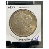 1921 Morgan Silver Dollar, High Grade