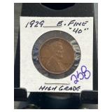 1929 Lincoln Wheat Cent, E. Fine-40 Condition