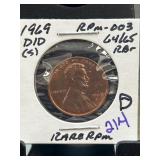 1969-D/D Lincoln Cent, RPM-003, D Mint Mark