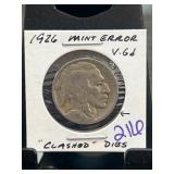 1926 Buffalo Nickel Mint Error